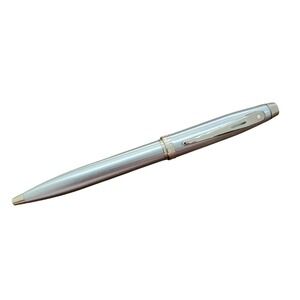 Sheaffer White Dot Brushed Chrome Ballpoint Executive Pen Vintage Black Ink